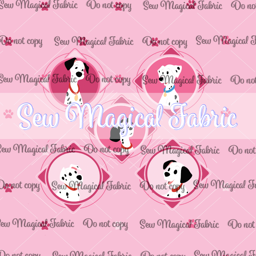 R001 Pink Dogs BK Panel Set 3pc