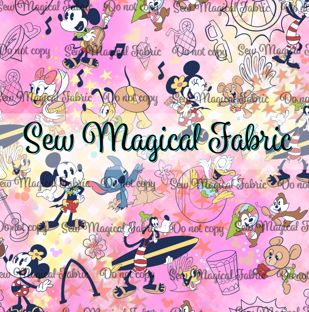R002 Retro Alani - Pink Yellow Doodle