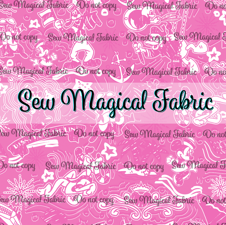 R002 Cruise Sketchy - Pink Toile