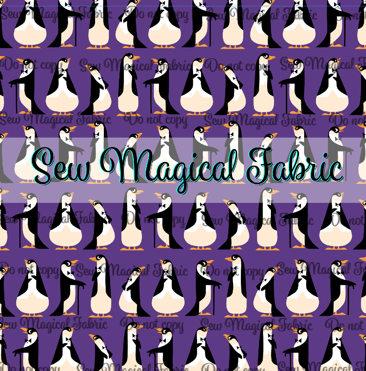 What's Poppin? - Penguin Line Purple - SMALL Scale 2"