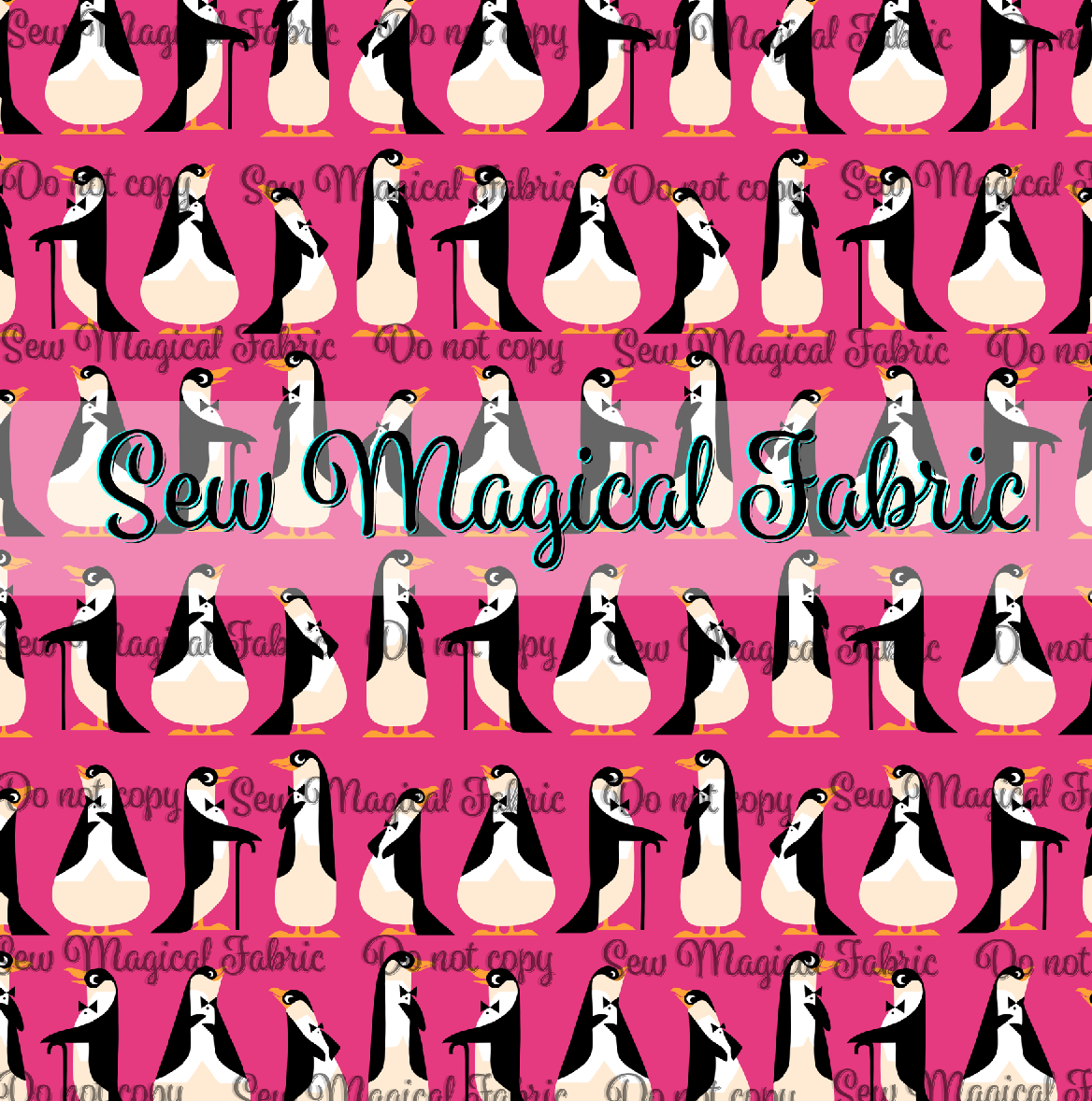 What's Poppin? - Penguin Line Magenta - Small Scale 2"