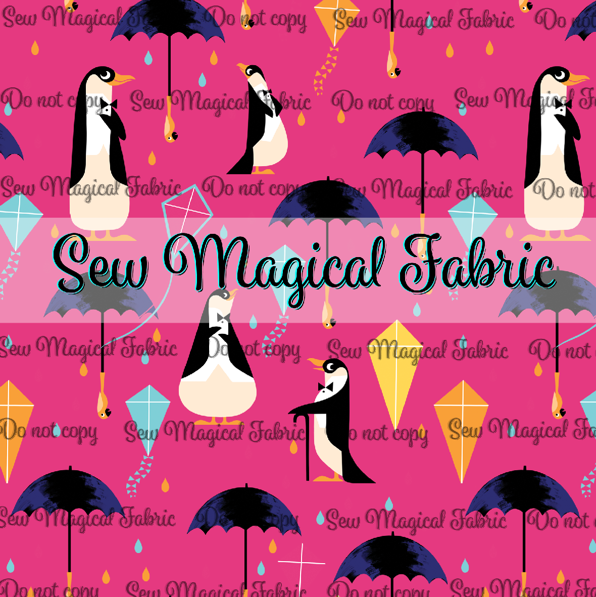 What's Poppin? - Penguin MAIN Magenta - Mini Scale 1"