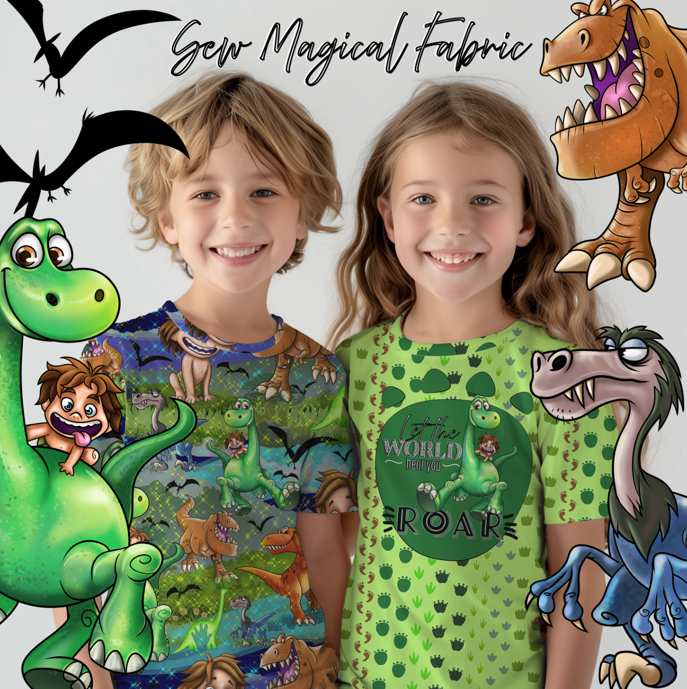 AwesomeSaurus - Night Double Border Print