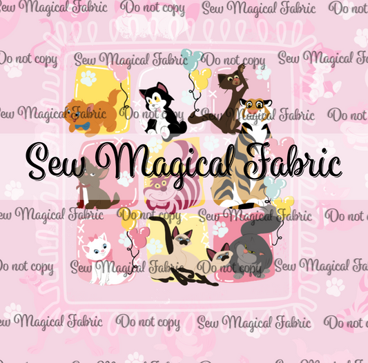R001 Purrfect Cats Pink BK Panel Set 3pc