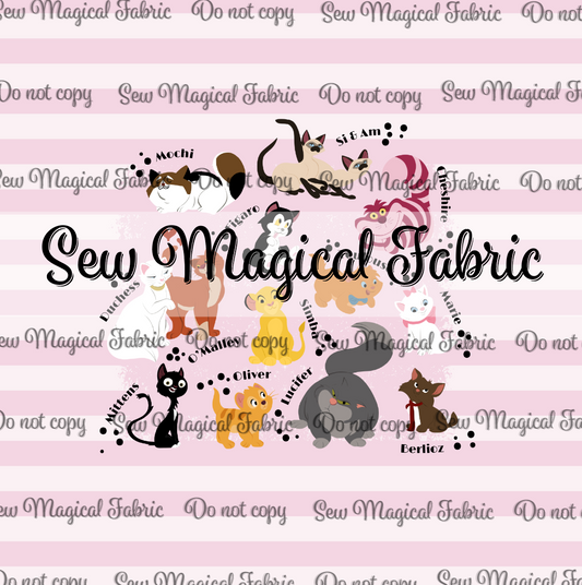 R001 Purrfect Cats Pink BK Panel Set 3pc