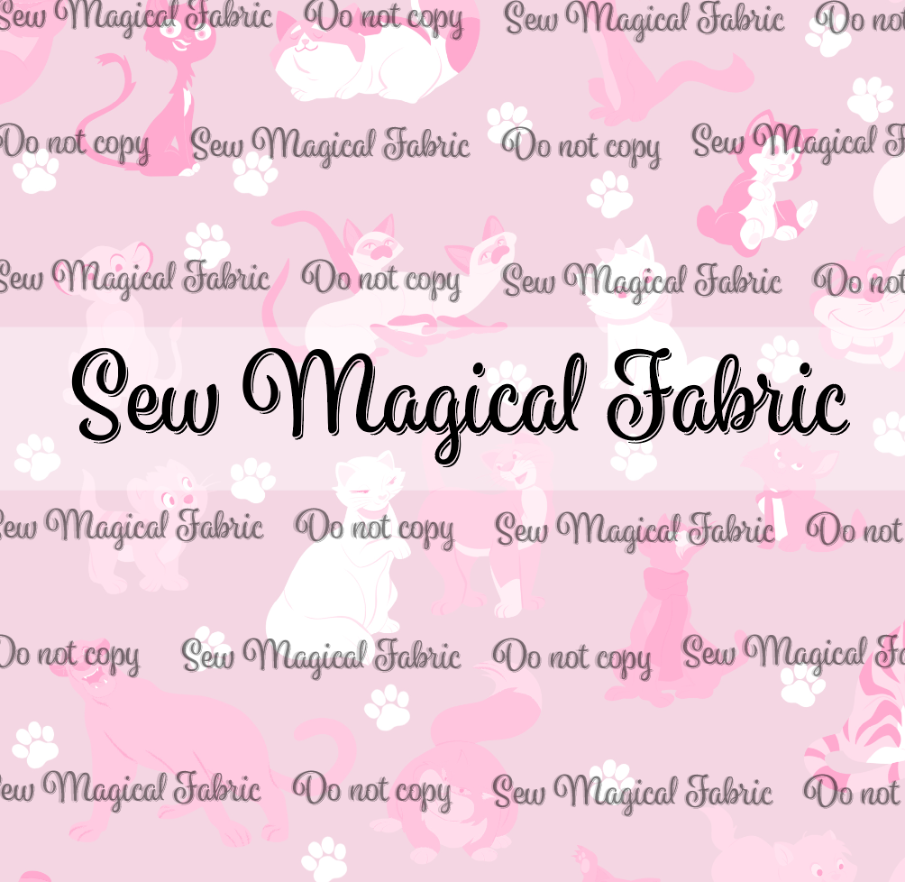 R001 Purrfect Cats Pink TONAL ~ Mini Scale