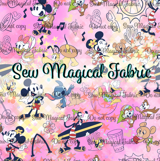 R002 Retro Alani - Pink Yellow Doodle