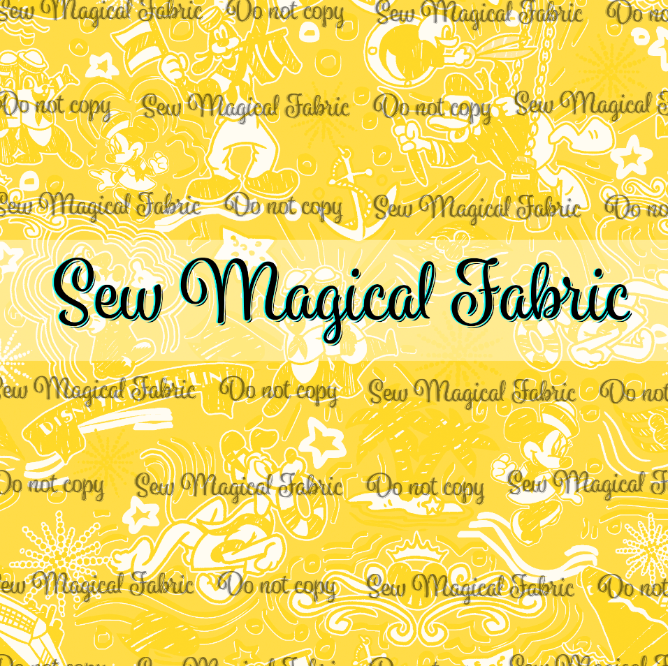 R002 Cruise Sketchy - Yellow Toile