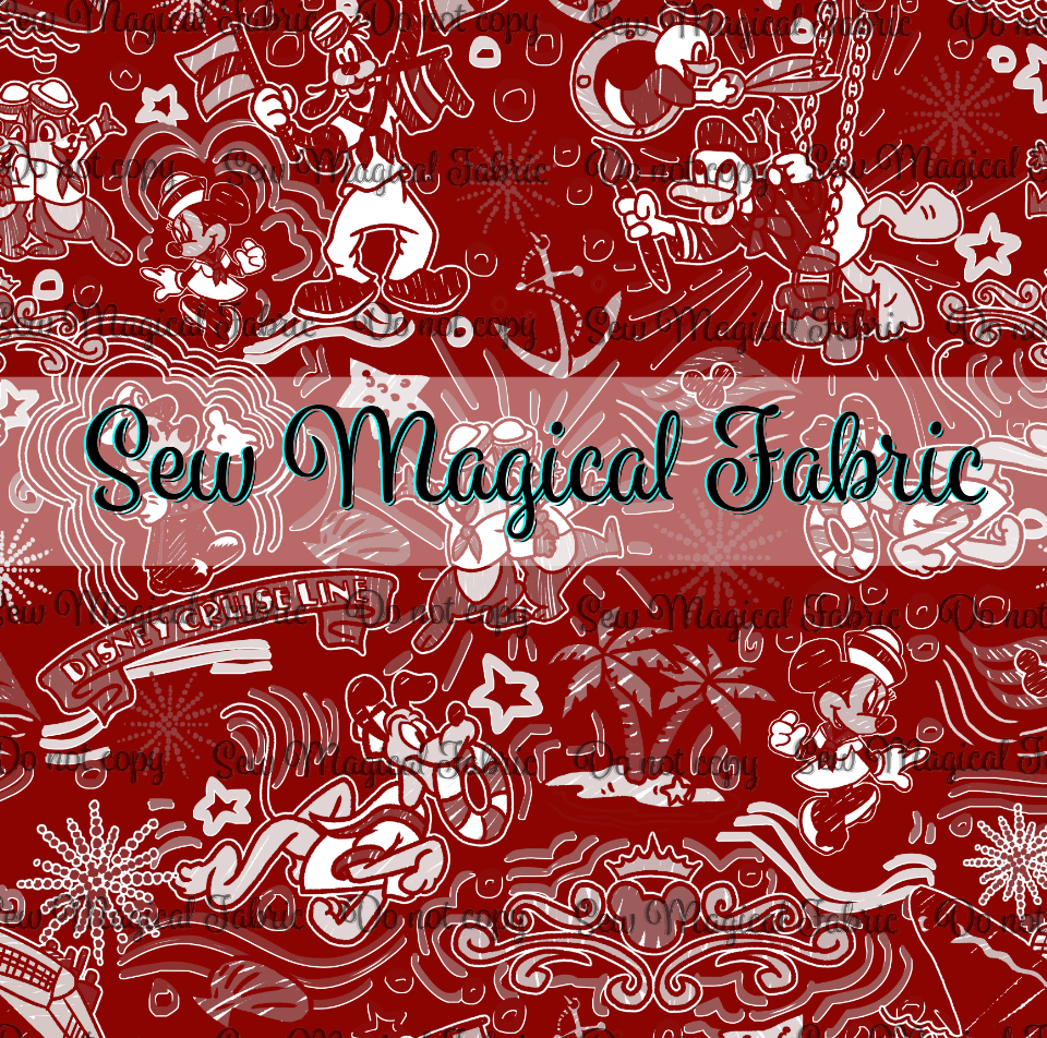 R002 Cruise Sketchy - Red Toile