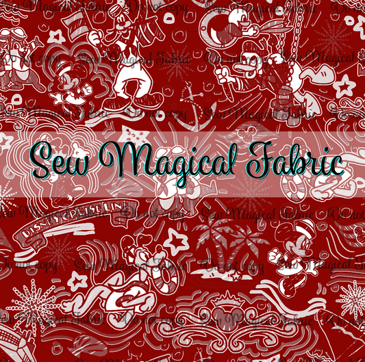 R002 Cruise Sketchy - Red Toile