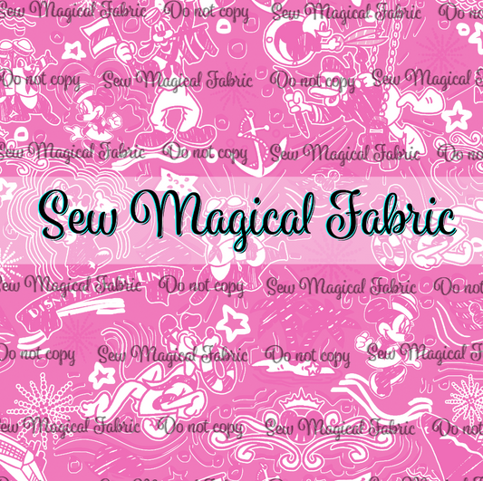 R002 Cruise Sketchy - Pink Toile