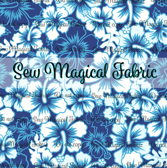 FR002  Hibiscus VINYL Dk blue