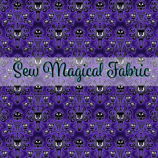 R003 Haunted Characters - VINYL Glow Purple Wallpaper
