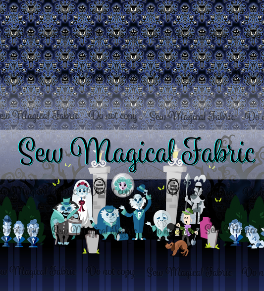 R003 Haunted Characters - VINYL BORDER Blue