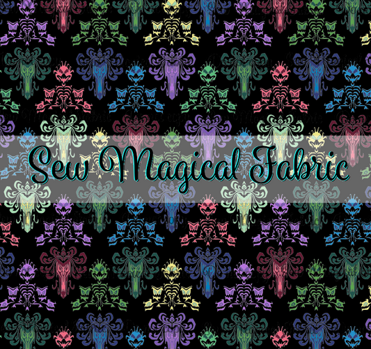 R003 Mansion Scene WALLPAPER RAINBOW Black
