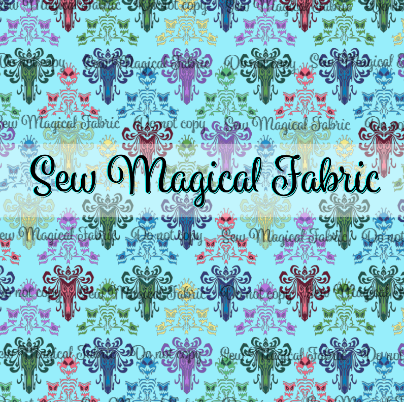 R003 Mansion Scene WALLPAPER RAINBOW Aqua