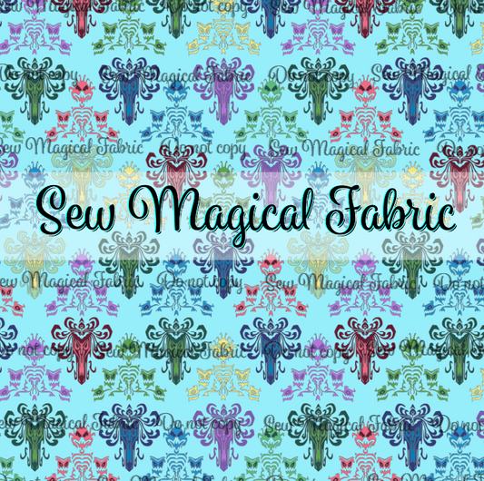 R003 Mansion Scene WALLPAPER RAINBOW Aqua