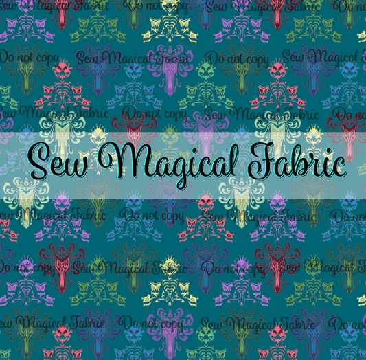 R003 Mansion Scene WALLPAPER RAINBOW Teal
