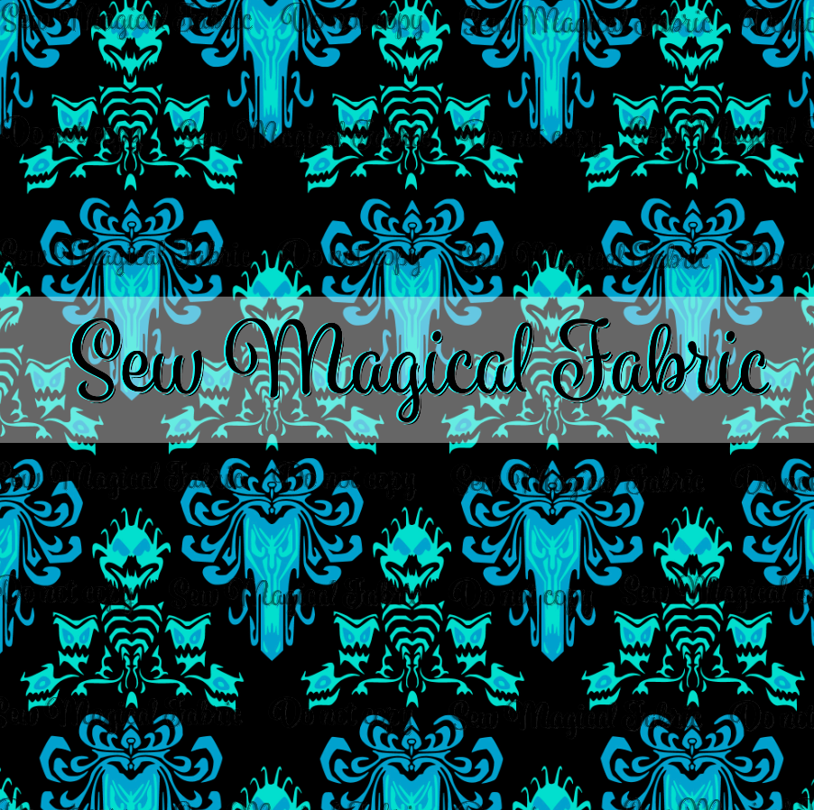 R003 HM Portrait - Bright Turquoise BLK Wallpaper