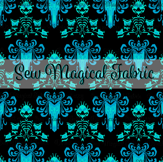 R003 HM Portrait - Bright Turquoise BLK Wallpaper