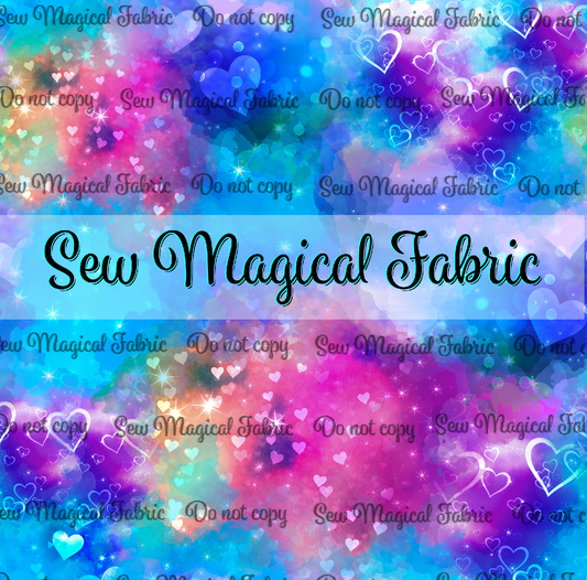 R006 Soda Pop - VINYL Sparkle Heart Blue Coord