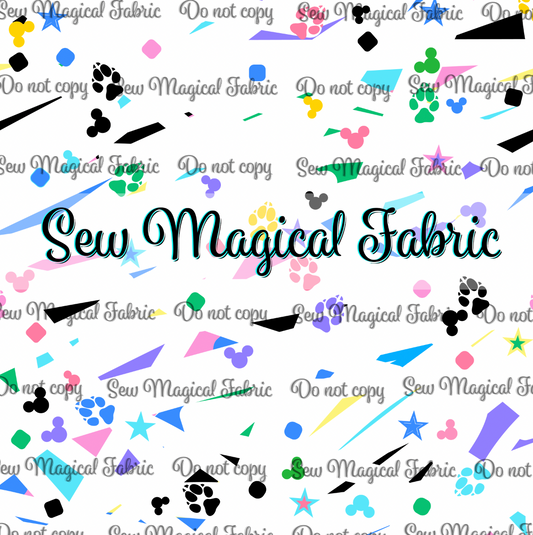 R007  Sketchy Dogs - VINYL Confetti Paws White
