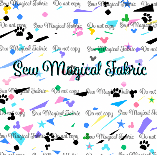 R007 Sketchy Cats - Confetti Paws White