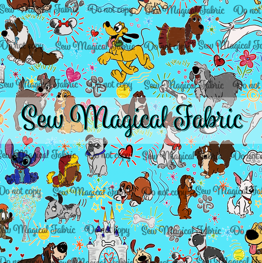 R007 Sketchy Dogs - Aqua