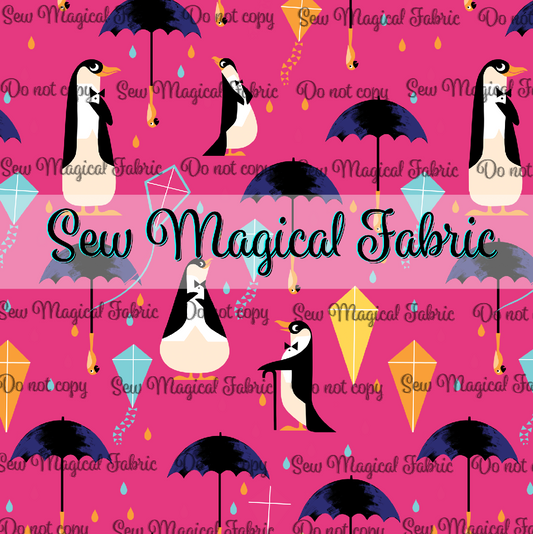 What's Poppin? - Penguin MAIN Magenta - Mini Scale  1"