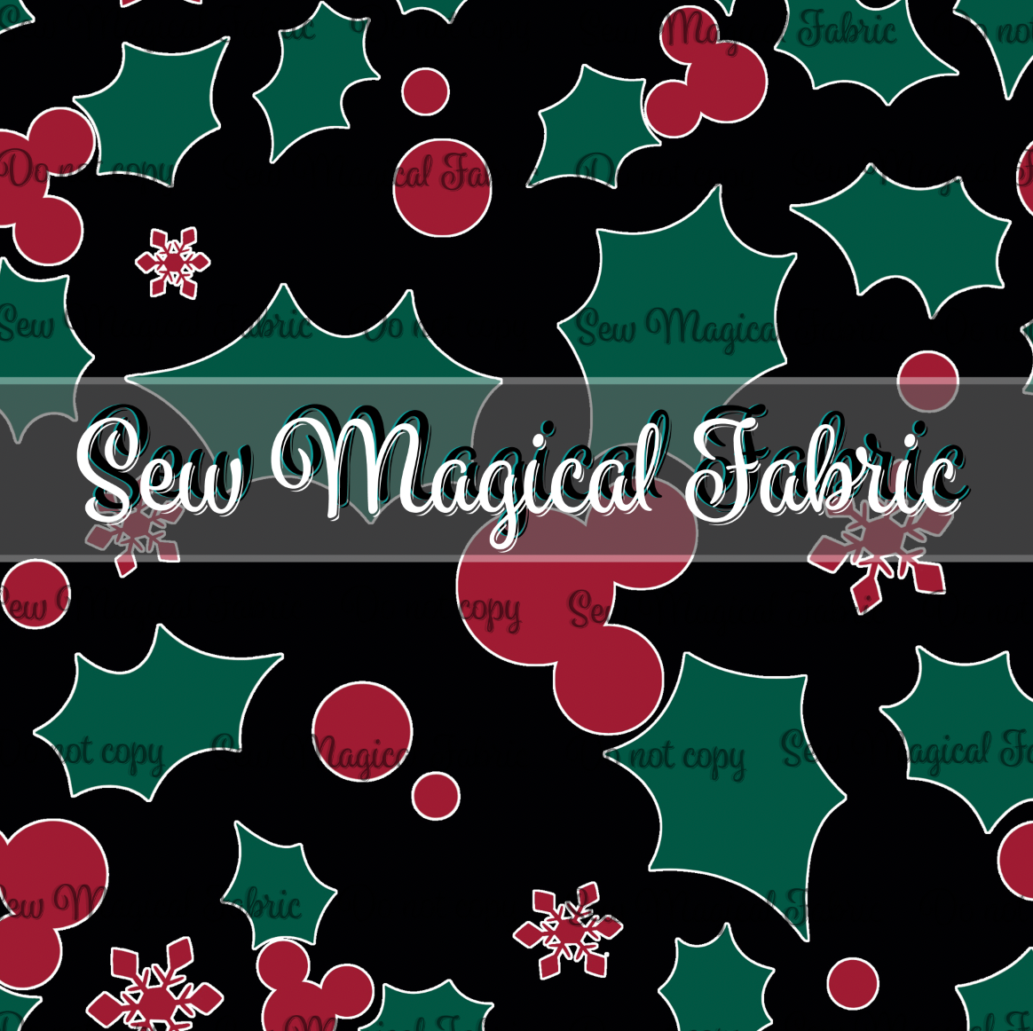 Woodland Christmas - Holly Black - Mini Scale 1"