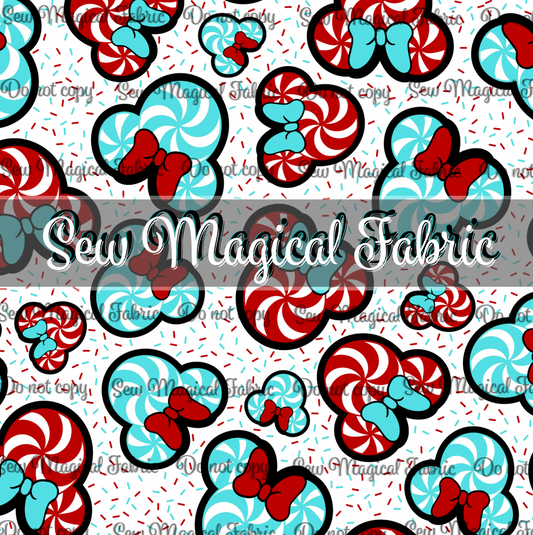 Snowman - Peppermint Aqua Red - Mini Scale 1"