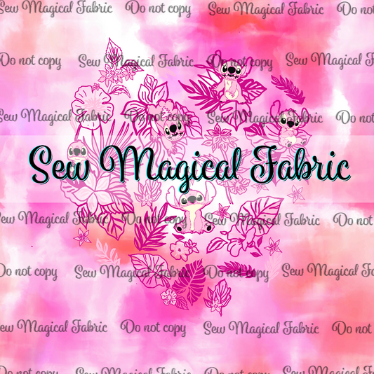 R002 Tropical Alien BK Panel Set  PINK